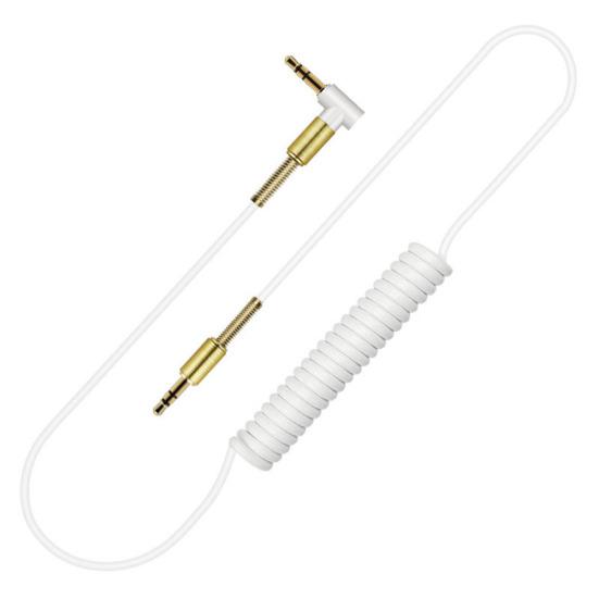 3.5mm Male AUX Straight Spring Cable Audio Adapter Cord for Car Speaker Phone