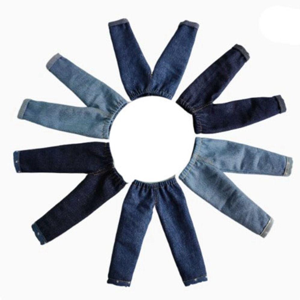 Handmake Jeans Pants Casual Wear Cute Trousers Flip Up Denim Pants for Blythe ob24 Dolls