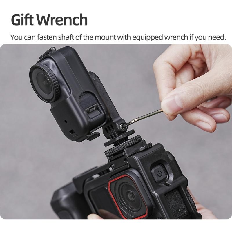 ABS Camera Bracket Holder for Action Cameras Offering Secure Cold Shoe Base Enhances Stability During Recording