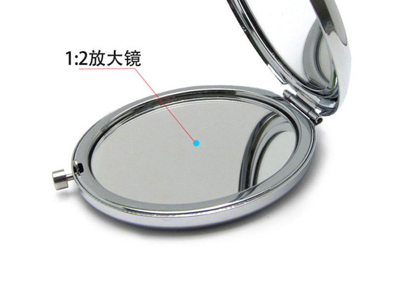 Quality Assurance Lighted Double-sided Stainless Iron Custom Logo Pocket Makeup Mirror