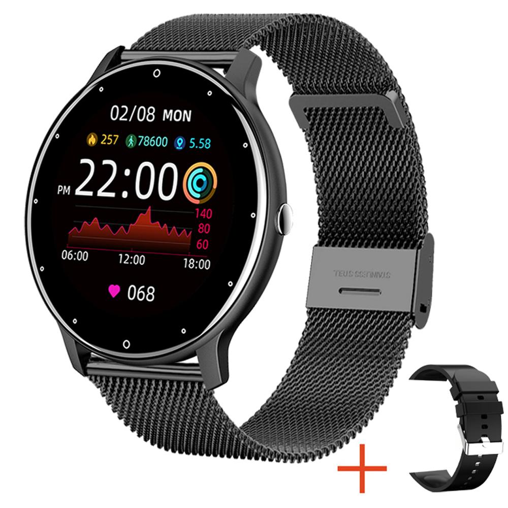 Ceas inteligent de 1,28 inci, femei, bărbați, sport, fitness, smartwatch, monitorizare ritm cardiac, impermeabil, pentru telefonul IOS Android