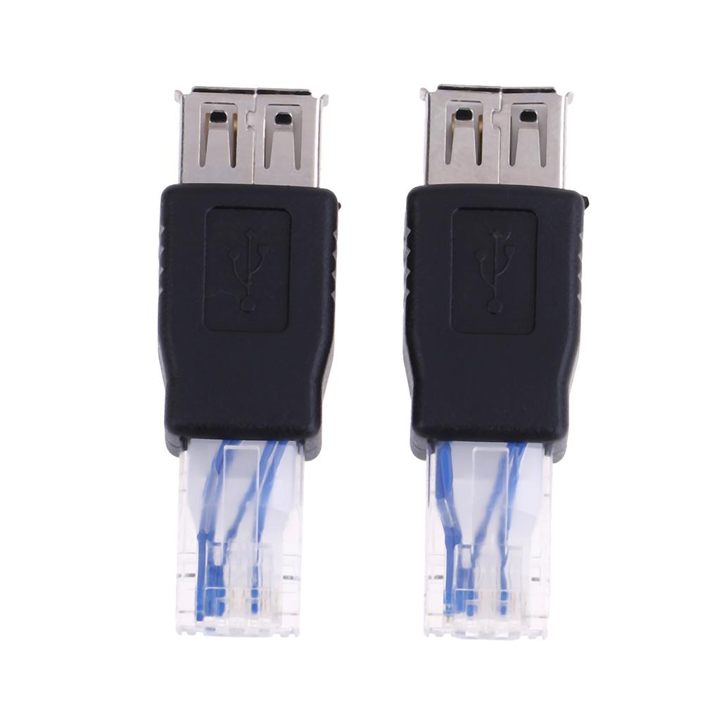 1Pc Ethernet Rj45 Male To Usb Female Connector Converter Adapter