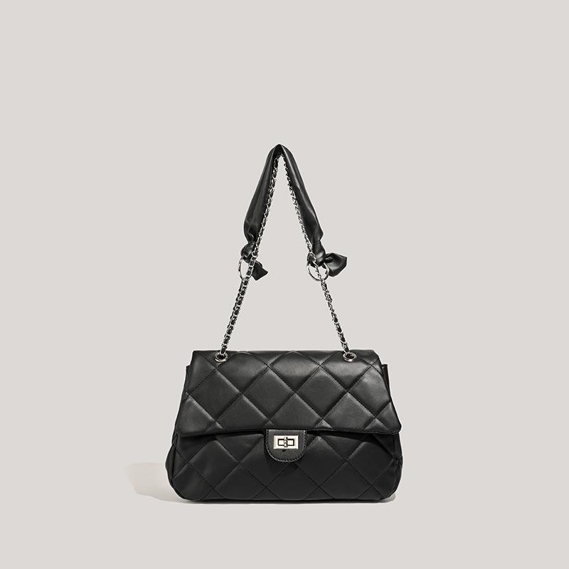 

Commuter temperament versatile stray bag new soft leather rhombus large-capacity shoulder bag чёрный