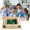 Shut The Box Board Game 4 Players Wooden Table Math Game Kids Adults Family Night Party Educational 4-Side 10 Number Dice Classic Tabletop Game