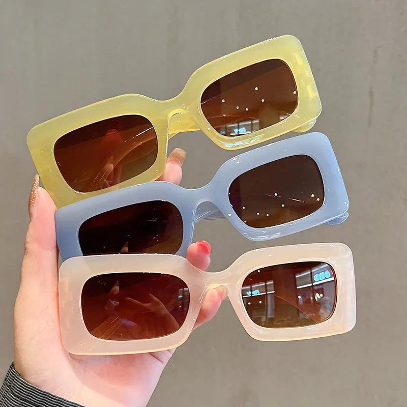 Rectangular Frame UV400 Sunglasses Outdoor Ultraviolet Eyewear for Men Women Vintage New Candy Color Square Sun Glasses Ladies