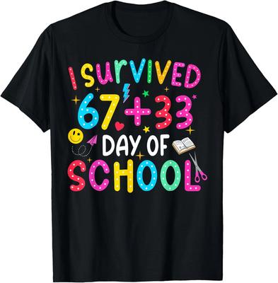 I Survived 67+33 Days of School 100 Days of School Unisex T-Shirt