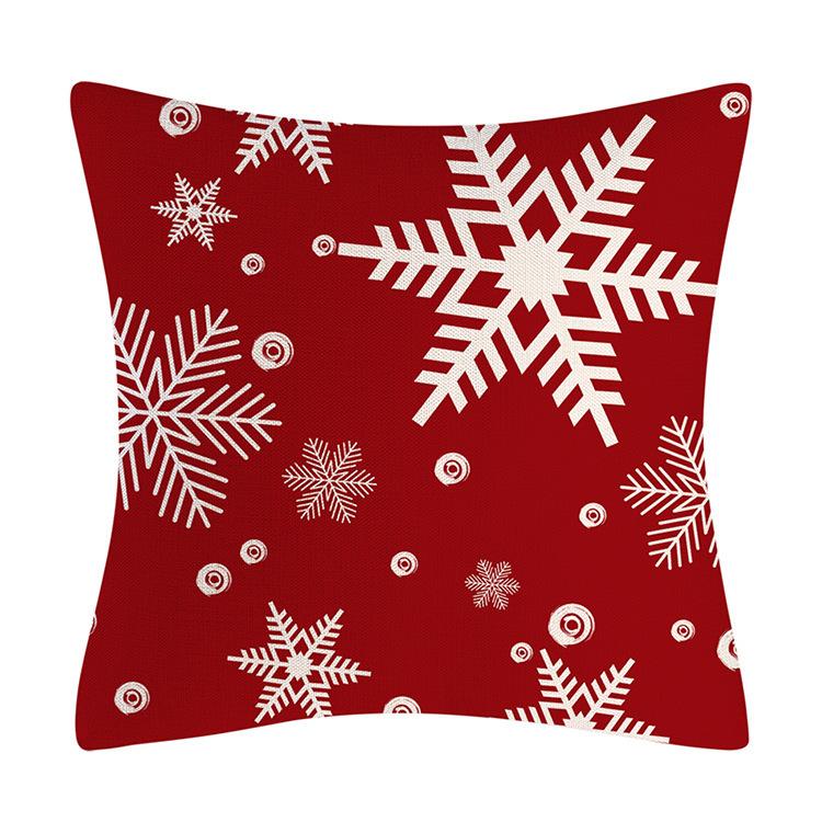 Christmas Pillowcase Linen Santa Claus Snowflake Sofa Living Room Pillowcase Cushion