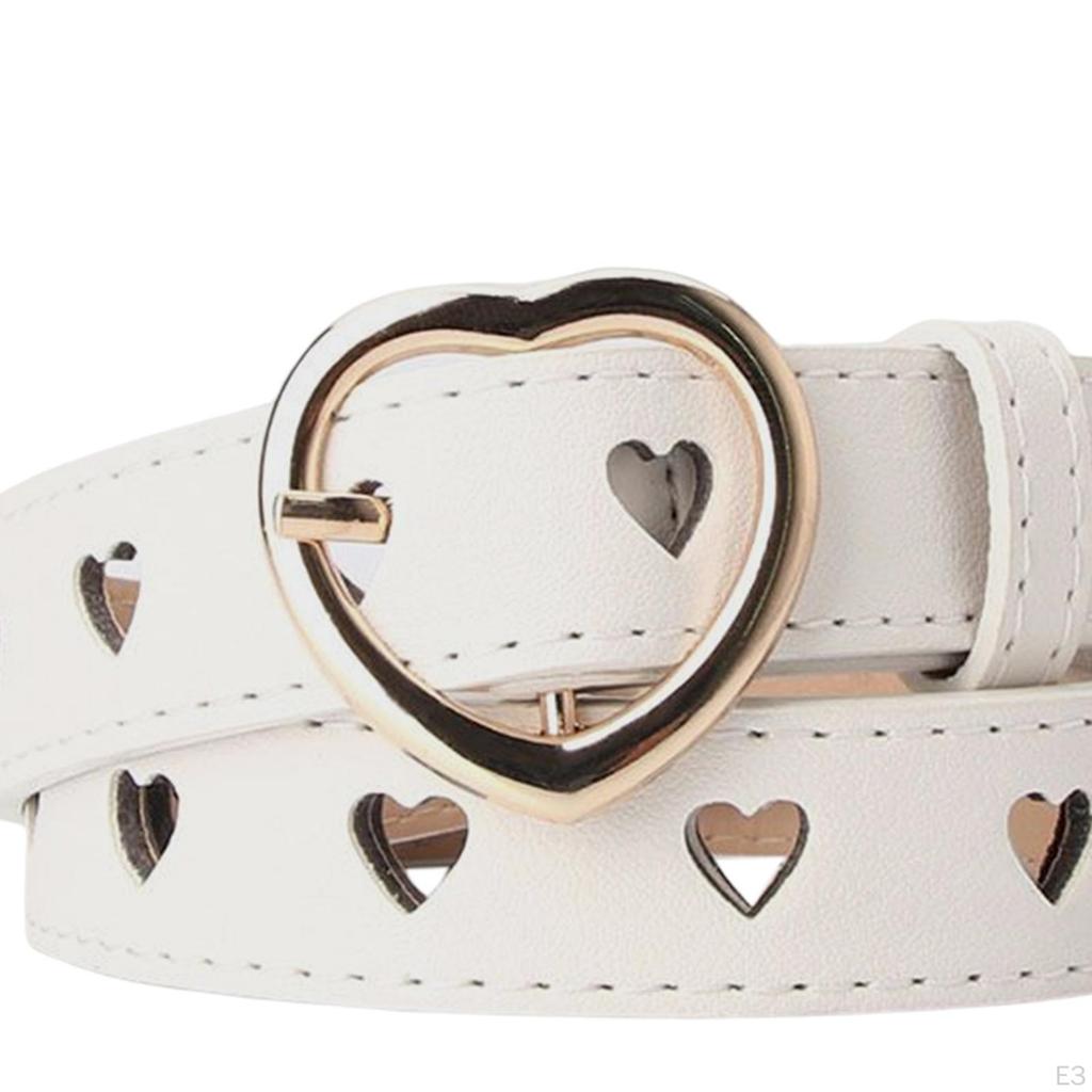 Fashion Women PU Leather Belt Clothes Accessories Heart for Pants Dress Decor