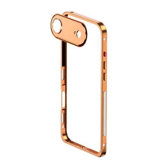 Metal Phone Case for IPhone 17/17 Pro/17 Max/17 Air Detachable Lens Cover & Heat Dissipation Phone Case Ultra-Thin Protective Frame with Hidden Strap
