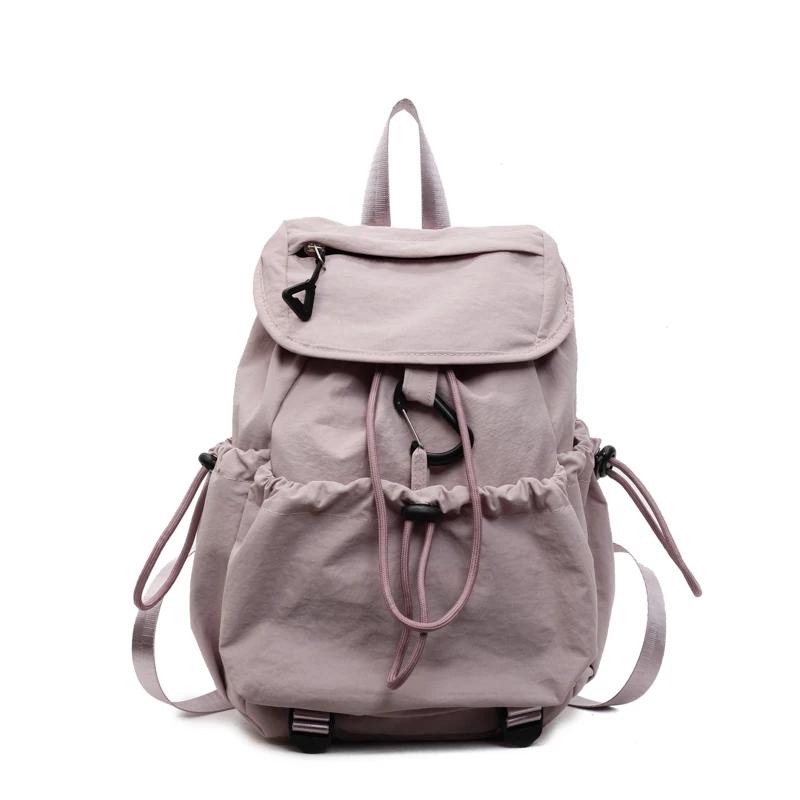 New Zipper Nylon Casual Solid Youth Backpacks Interior Compartment Simple Women's Handbags On Sale Large Capacity Women's Bags