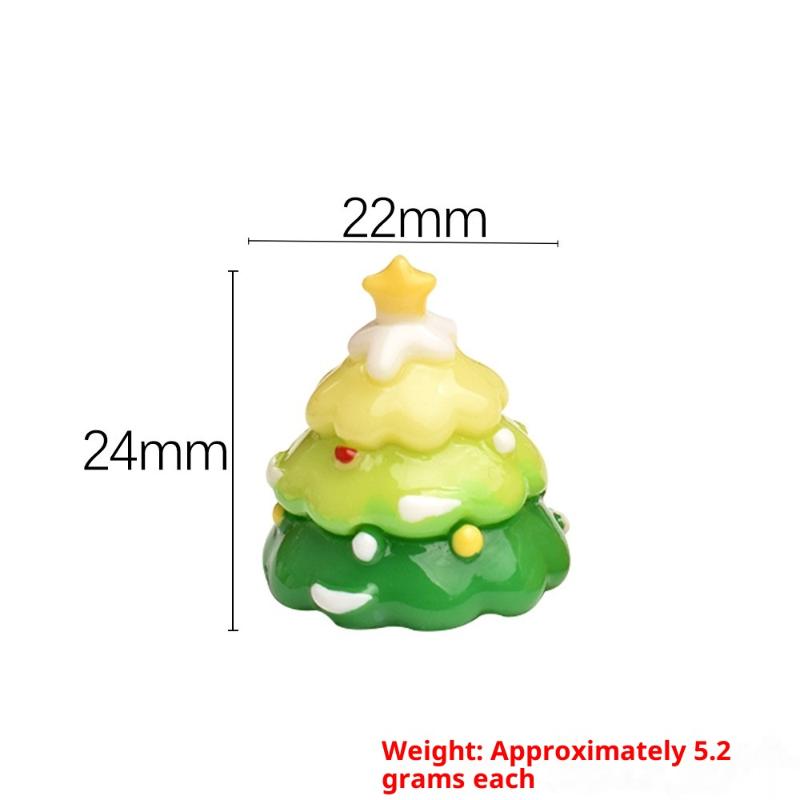 5Pcs Mini Gradient Color Christmas Tree Cake Food Play Cream Glue Diy Resin Widgets Christmas Scene Decoration