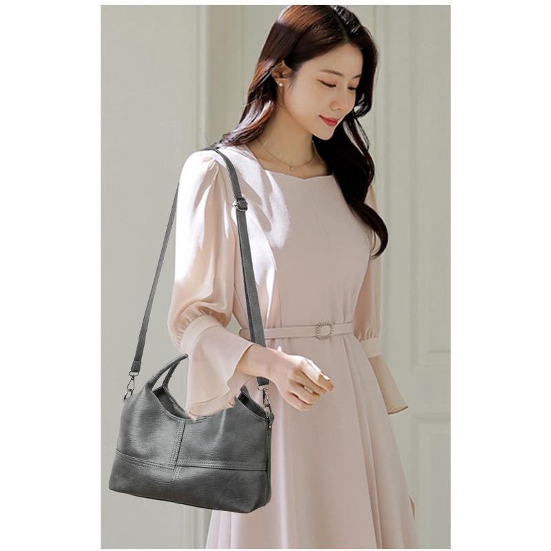 Vintage Leer Patchwork Handtas Mode Schoudertas Dames Vintage Crossbody Tas Werk Boodschappen en Dames Vakantiecadeaus