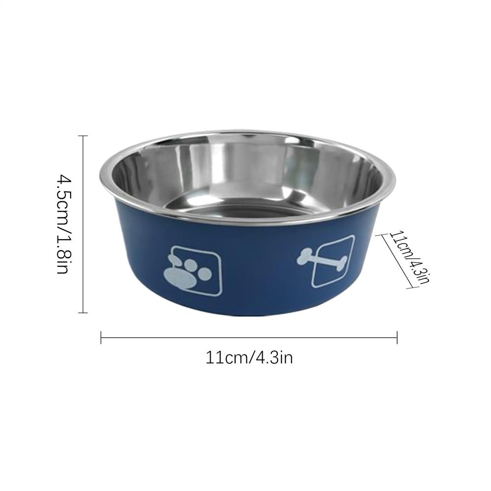 

Stainless Steel Cat Food Bowls Kitten Puppy Food Feeding Bowl Cats Drinking Feeder Pet cat and dog bowl Pet Accessories синий