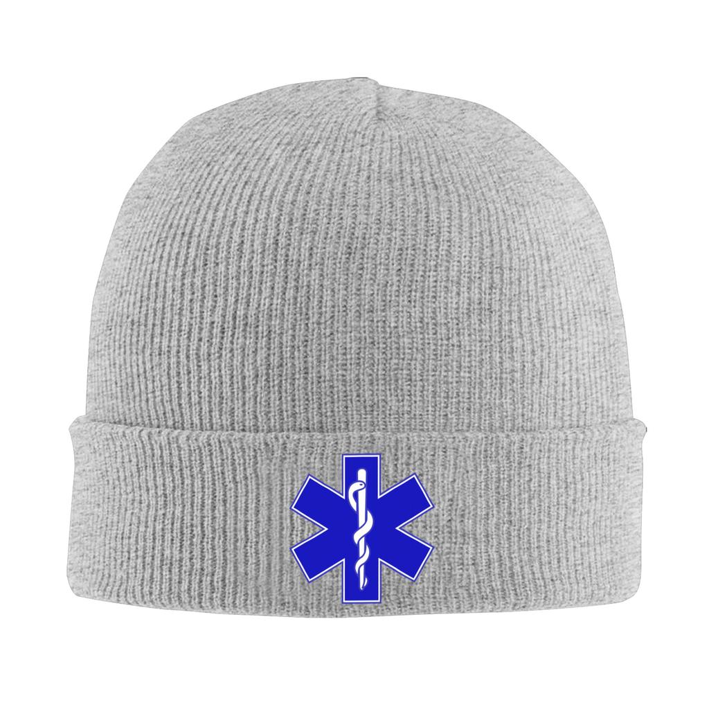 Emt Star Of Life Bonnet Hats  Fashion Knitted Hat For WoUnisex Unisex Autumn Winter Warm Emt Paramedic Medical Skullies Beanies Caps