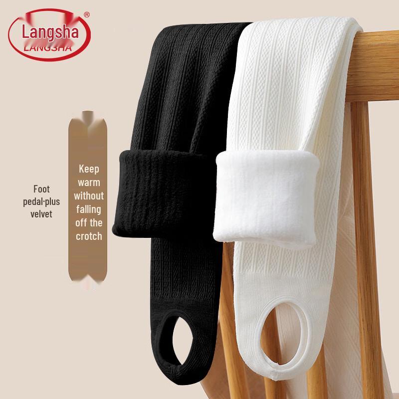 LangSha Girls  Fleece-lined Thermal Footed Tights M (5-7 Years, 90-110cm)