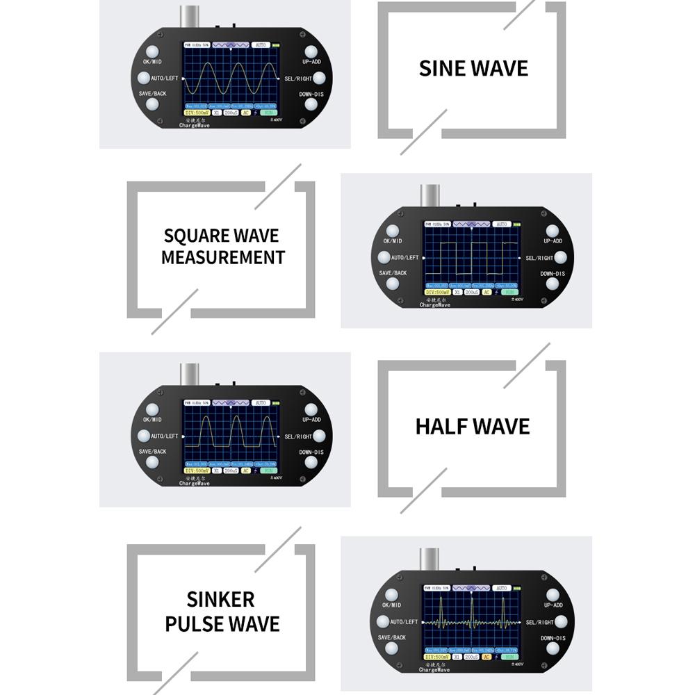 Handheld Oscilloscope 320*240 Resolution 2.4inch TFT Display 2.5MHz Sample Rate 500KHz Bandwidth