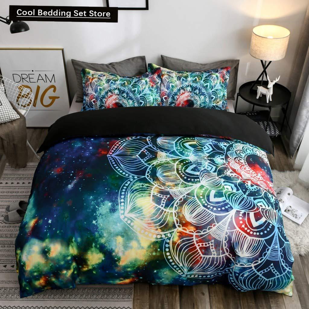 Psychedelic Boho Luxury Bedding Set 2/3PCS with Pillowcase King Mandala Duvet Cover Queen Comforter Cover Polyester Quilt Cover