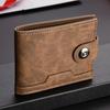Durable Ultra Thin PU Leather Wallet Portable Lightweight Credit Card Holder Short Wallet Daily Use