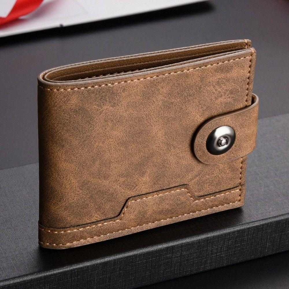 Durable Ultra Thin PU Leather Wallet Portable Lightweight Credit Card Holder Short Wallet Daily Use
