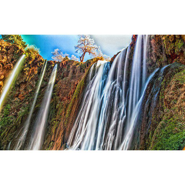 DIY 5D Diamond Painting Waterfall Landscape Full Round Rhinestone Diamond Embroidery Cross Stitch
