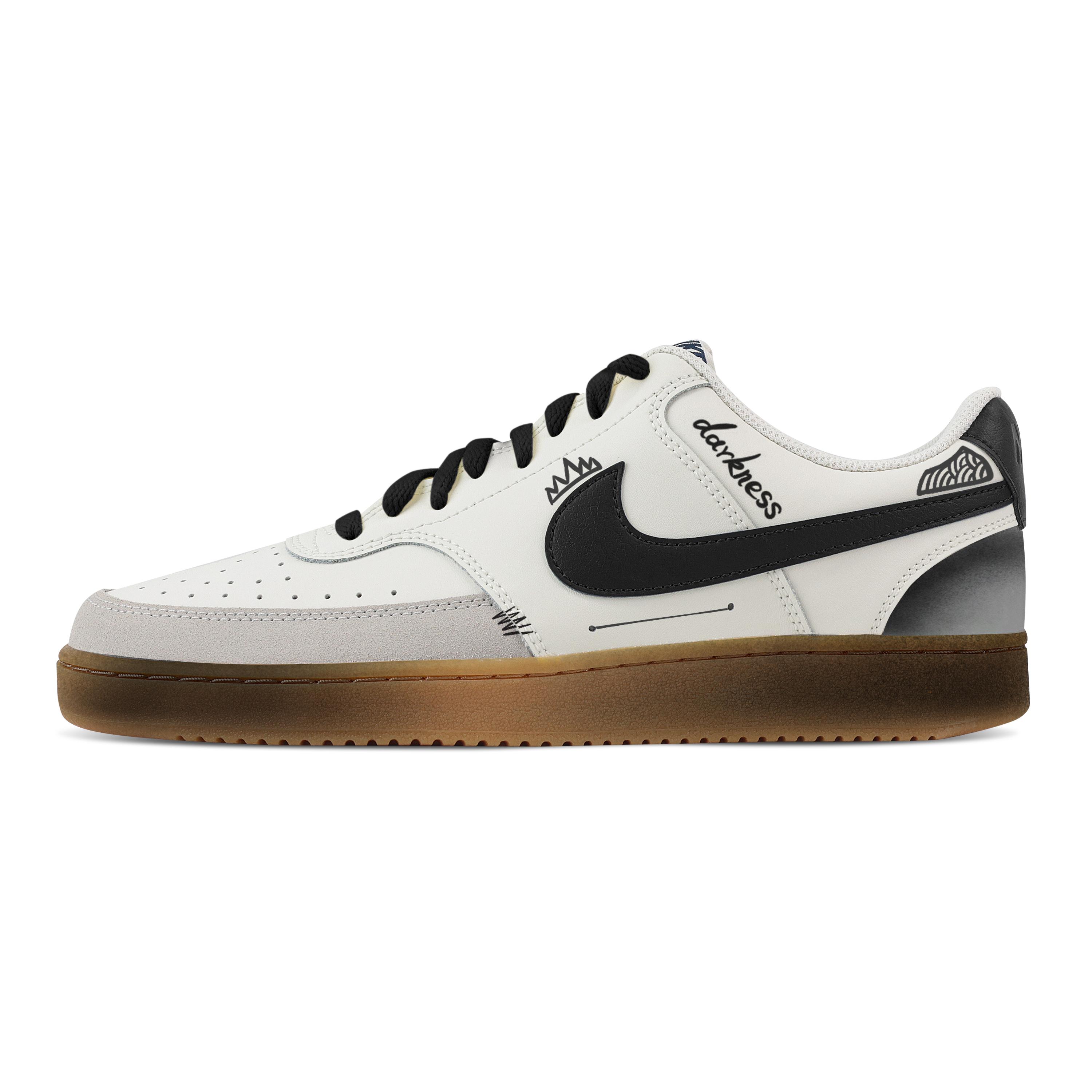 

Nike Court Vision 1 Dark Matter Abrasion Resistant Low top Skateboard Shoes Men s Black White HF1068-133(Team773-) 38.5