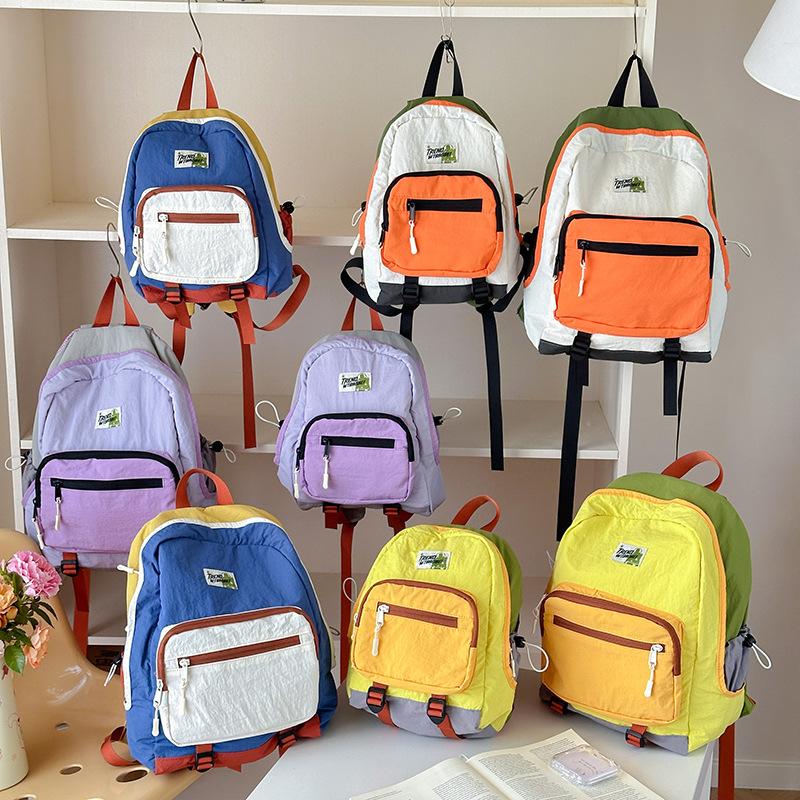 Schoolbag Korean color matching alphabet backpack new outdoor leisure sports schoolbag student play high value backpack