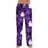 Men's Halloween Print Drawstring Pants Casual Lounge Sleepwear Relaxed Fit Cotton Blend Fabric Full Length