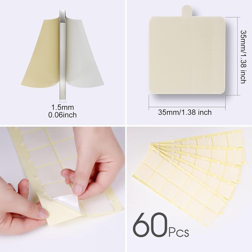 Sonicism 60 Pack Pyramid Double Sided Tape Squares for Acoustic Foam Sheets, Heavy Duty Wall Mounting Tape Squares for Polyester Foam Acoustic