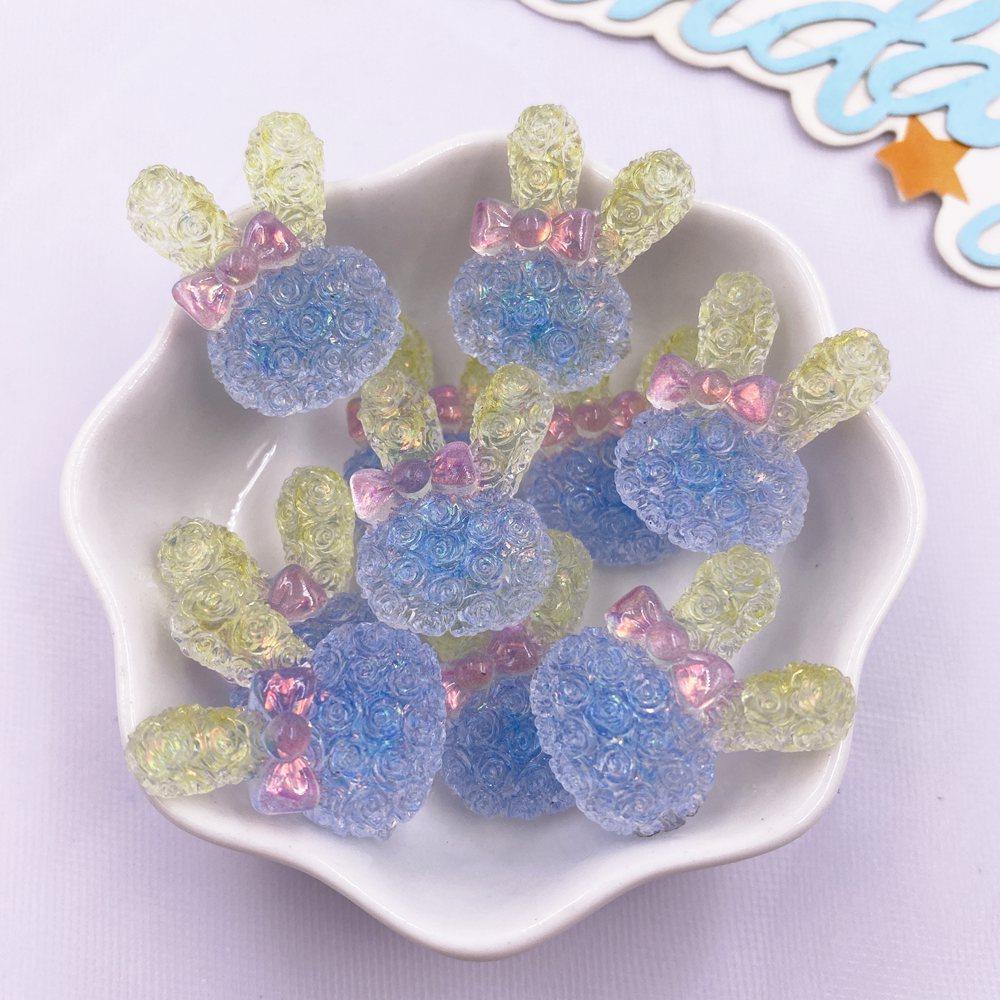 10 BUC Rezină Colorată Desene Animate Fundă Cristal Trandafir Iepure Figurine Spate Plat Strass DIY Decor Nuntă Accesorii Scrapbook Meșteșuguri