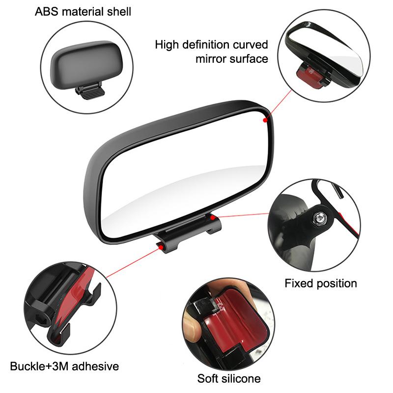 Car Blind Spot Mirror Adjustable Convex Rearview Mirror Wide Angle Mirror For Safety Parking Car Mirror