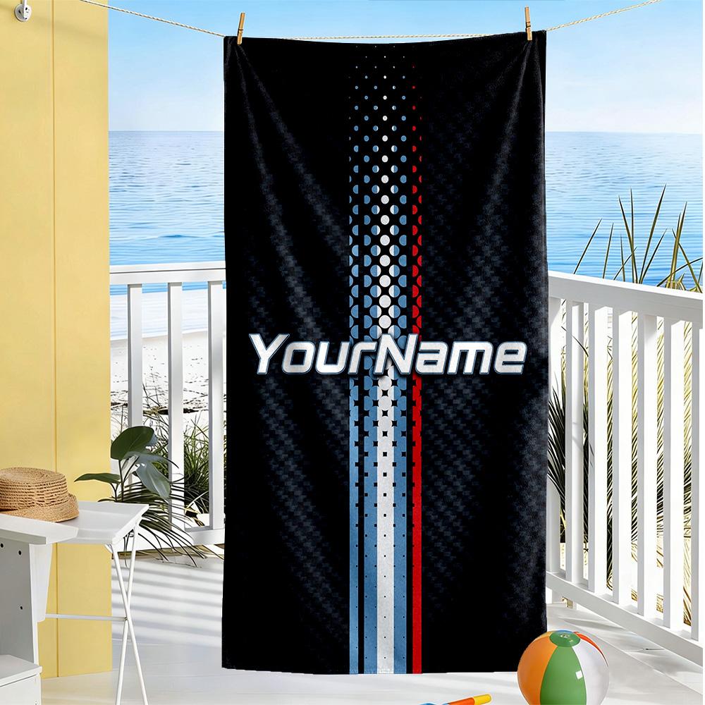Ethnic Tribal Patterns Customize Text Beach Towel Super Soft Microfiber Quickdry Fabric Perfect for Traveling Yoga Camping and Swimming