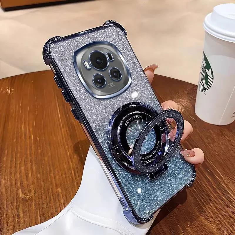 Luxury Four-corner Anti-fall Shell for Magic 7 6 5 Lite Magic 6 5 Pro Magic7Pro Honor X9C X9B X9A Glitter holder protective case