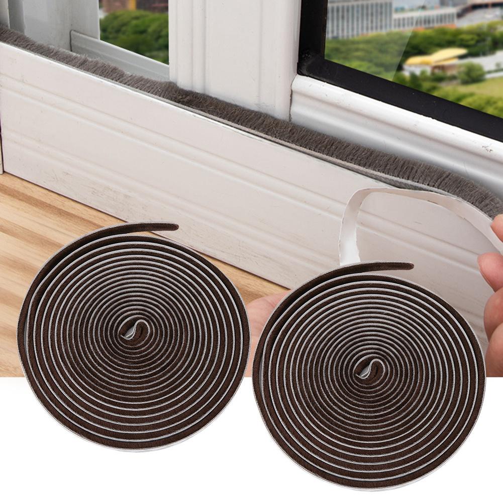 2Pcs 9x5mm Household Dust‑Proof Windproof Door Window Car Self‑Adhesive Sealing Strip