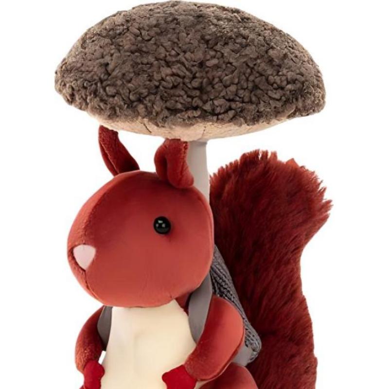 JELLYCAT Woods Animal Series Mushroom Picking Squirrel Comfort Doll Plush Doll 20cm High