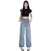 Spring Summer Vintage High Waist Relaxed Slim Straight Floor Wide Leg Denim Pants For Ladies Casual Pants Oversize Denim Trousers