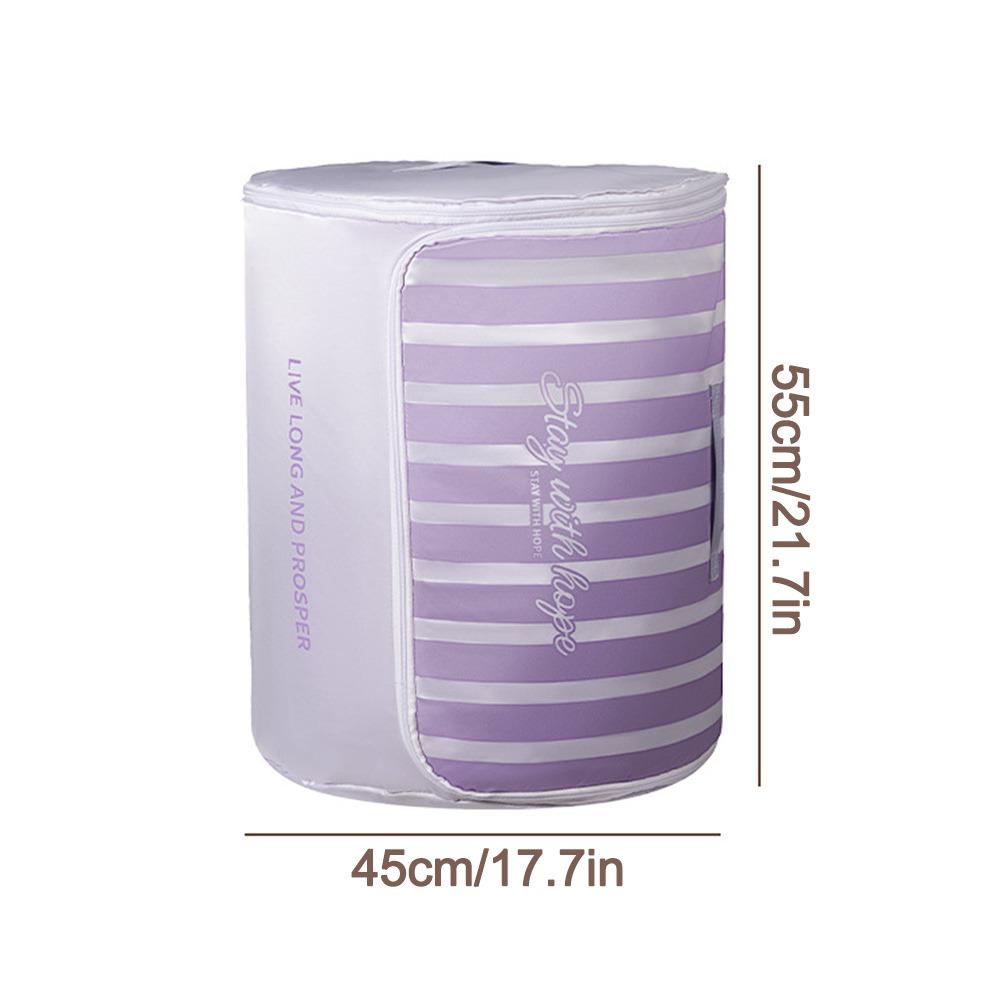 Cylindrical Quilt Compression Bags Large Capacity Stripe Household Quilt Foldable Storage Bag Storage Organization Tools