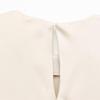 2025 Spring/Summer Women's Silk Satin Pleated Pullover Dress with Round Neck and Short Sleeves