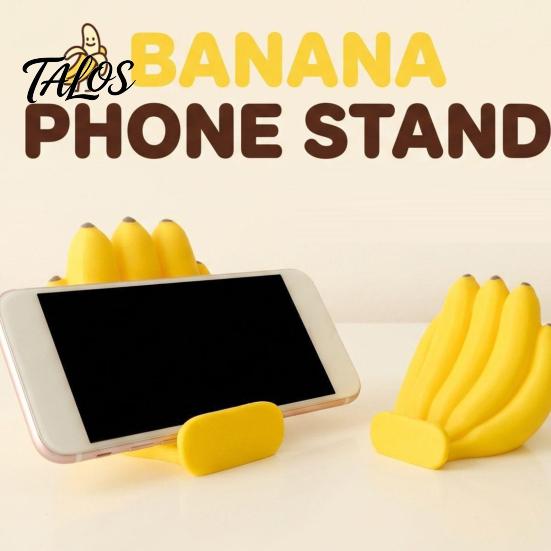 Funny Desk Accessories for Office Cute Banana Phone Stand, Fun Desktop Holder, 3D Printed Decorative Cell Cradle Creative Ornament, Stress Relief Gift