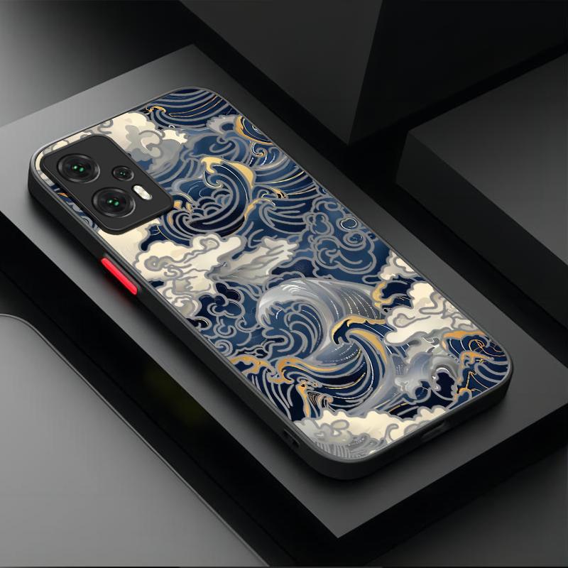 Ukiyo-e Samurai Sea Wave PC Case for Xiaomi Poco X7 X6 X5 X3 X4 GT F6 F5 M8 M6 Pro 4G 5G F4 F3 M7 M5S C75 C65 C55 C71 C61 Cover