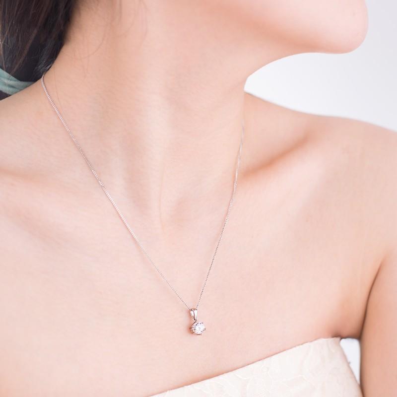 Colier cu șase gheare cu diamante pentru femeie, argint 925, lanț pentru claviculă, cuplu, 520, confesiune, 1 carat.