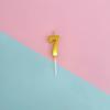 1pc Birthday Candle Golden Number Candle Smokeless Birthday Cake Party Baking Dessert Candle Plug-in Set
