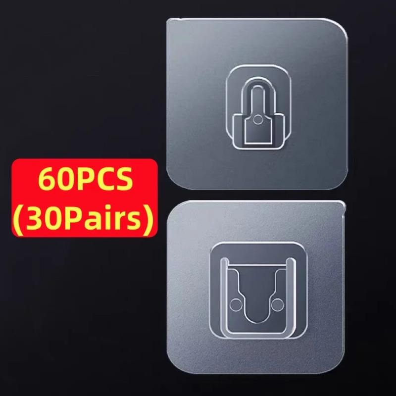 Double-Sided Adhesive Wall Hook Strong Traceless Hook Self Adhesive Invisible Hooks Kitchen Bedroom Organizer 1/5/10/20 Pairs