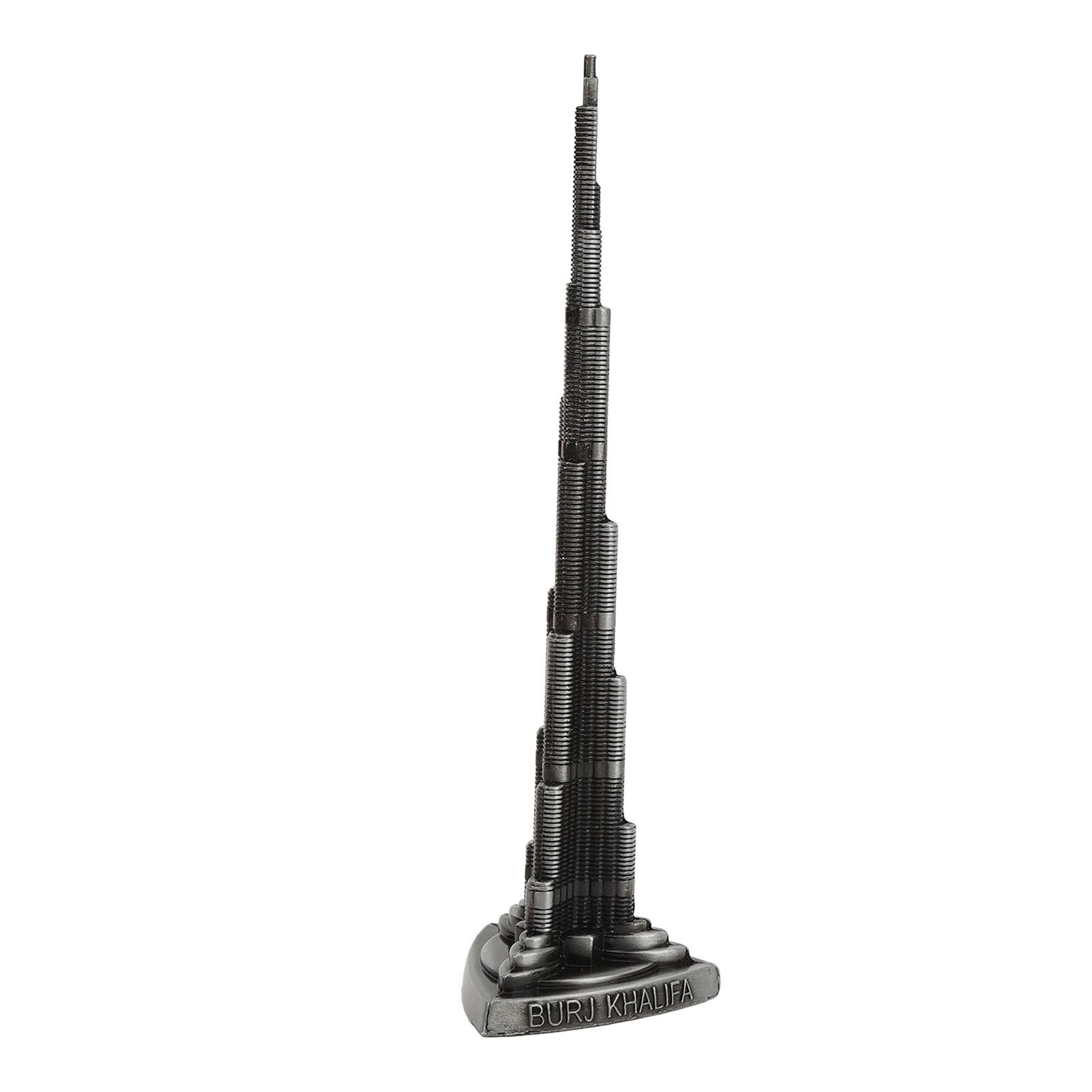 Burj Khalifa Tower Model Gray Alloy Miniature Dubai Tower Ornament Dubai Landmark Building Model