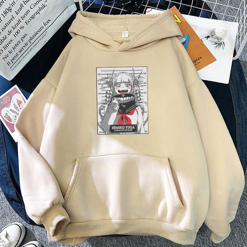 Funny Japan Anime Manga My Hero Academia Himiko Toga Hoodies Sweatshirt Women Men Harajuku Streetwear Winter Patchwork Hoodies