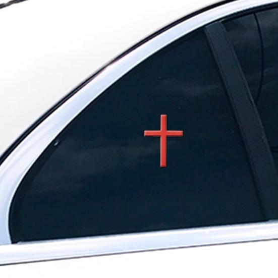 Christian Car Sticker 3D Badge Self-Adhesive Alloy Emblem Decal for Body Fender Tail Scratch