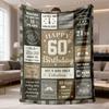 2026 New Flannel Blanket for Men'S 60Th Birthday, Featuring a Humorous Design. This Cozy Throw Makes an Ideal Gift for Fathers Or Grandfathers, Suitab