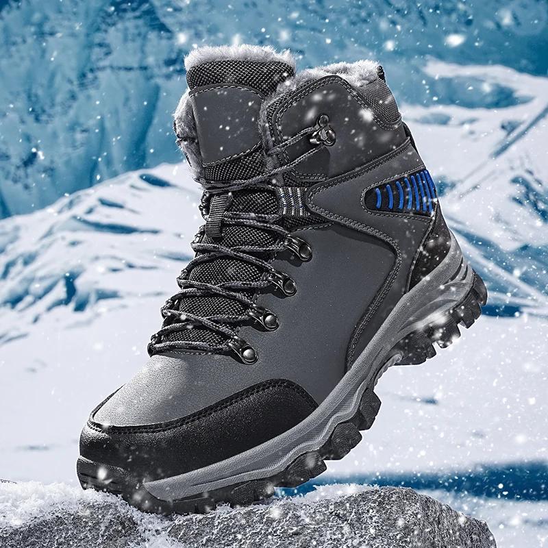 Unisex Climbing Hiking Shoes Winter Men Tactical Boots Warm Military Ankle Desert Slipper Comfortable Thick Sole Plush Chaussure