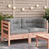 Corner Sofa - Solid Douglas Wood - 2 Cushions - 4 People - Outdoor - Grey