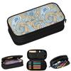 Paisley White Brown Blue Decorative Pencil Cases for Students School Pen Box Pencil Bag Big Capacity Pencil Pouch