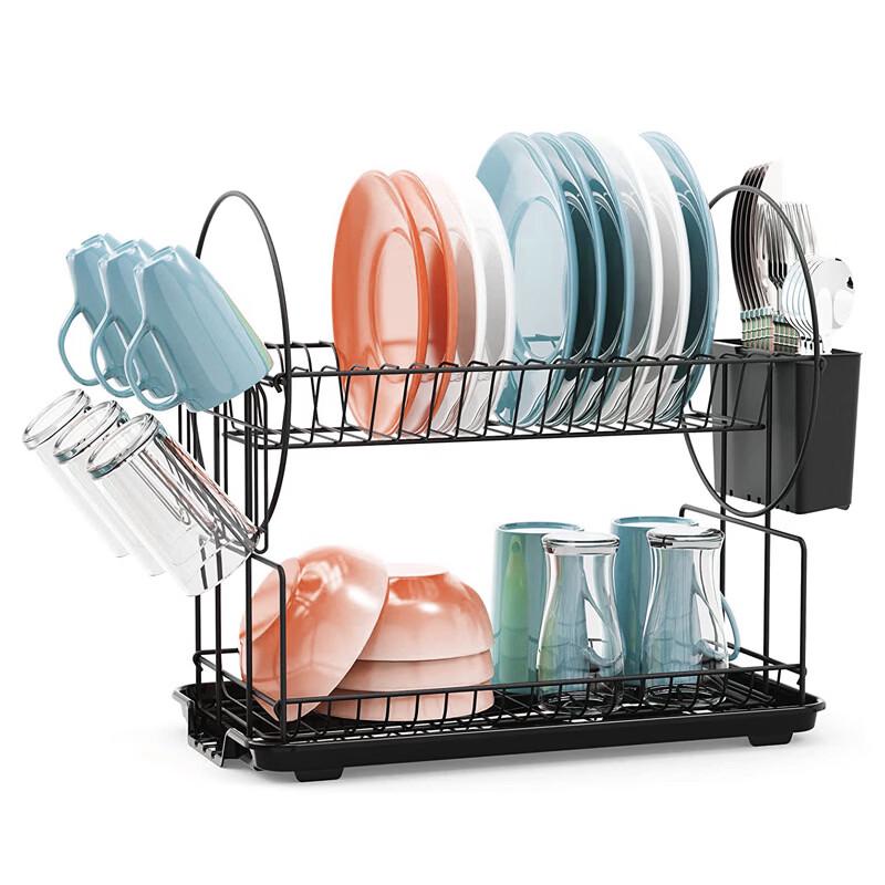 Nordic Style Double-Layer Foldable Dish Drying Rack